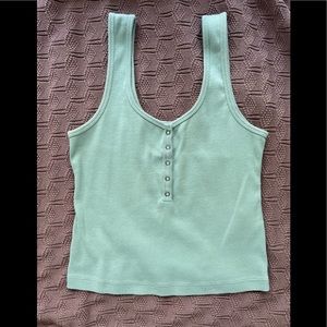 Cropped Ribbed Henley